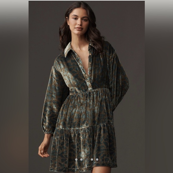 Anthropologie Velvet Bettina Tiered Mini Dress - Picture 6 of 7